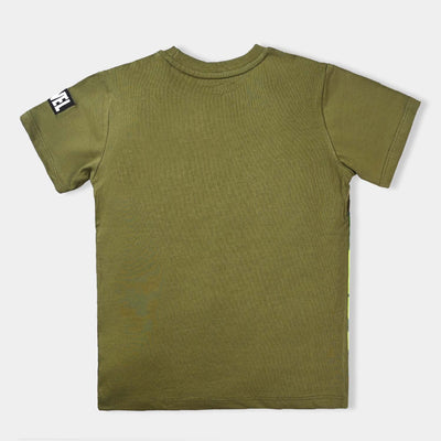 Boys Slub Jersey T-Shirt H/S Character-C. Olive