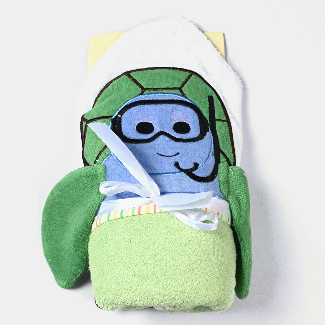 Hooded Baby Bath Towel For Kids | Green