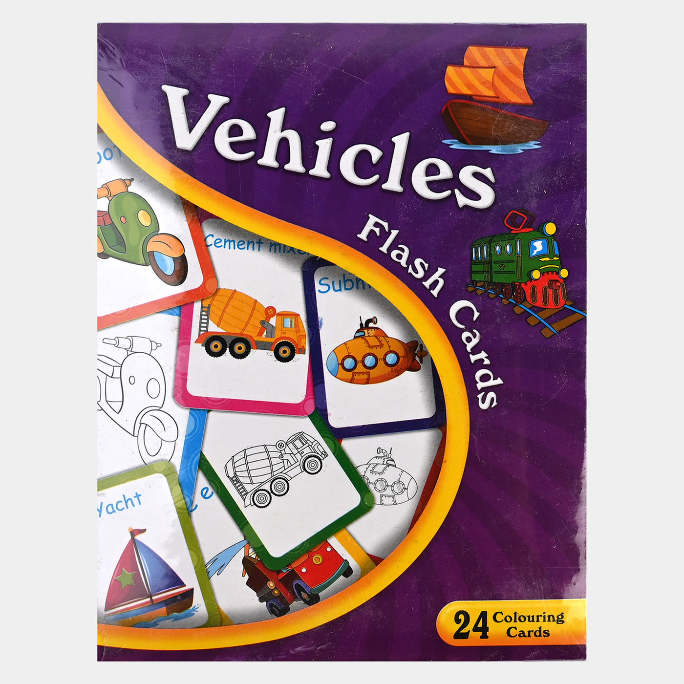 Vehicles Flash Cards For Kids 24 Cards