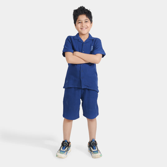 Boys Cotton Woven Suit Big Smile All Day-B-Blue
