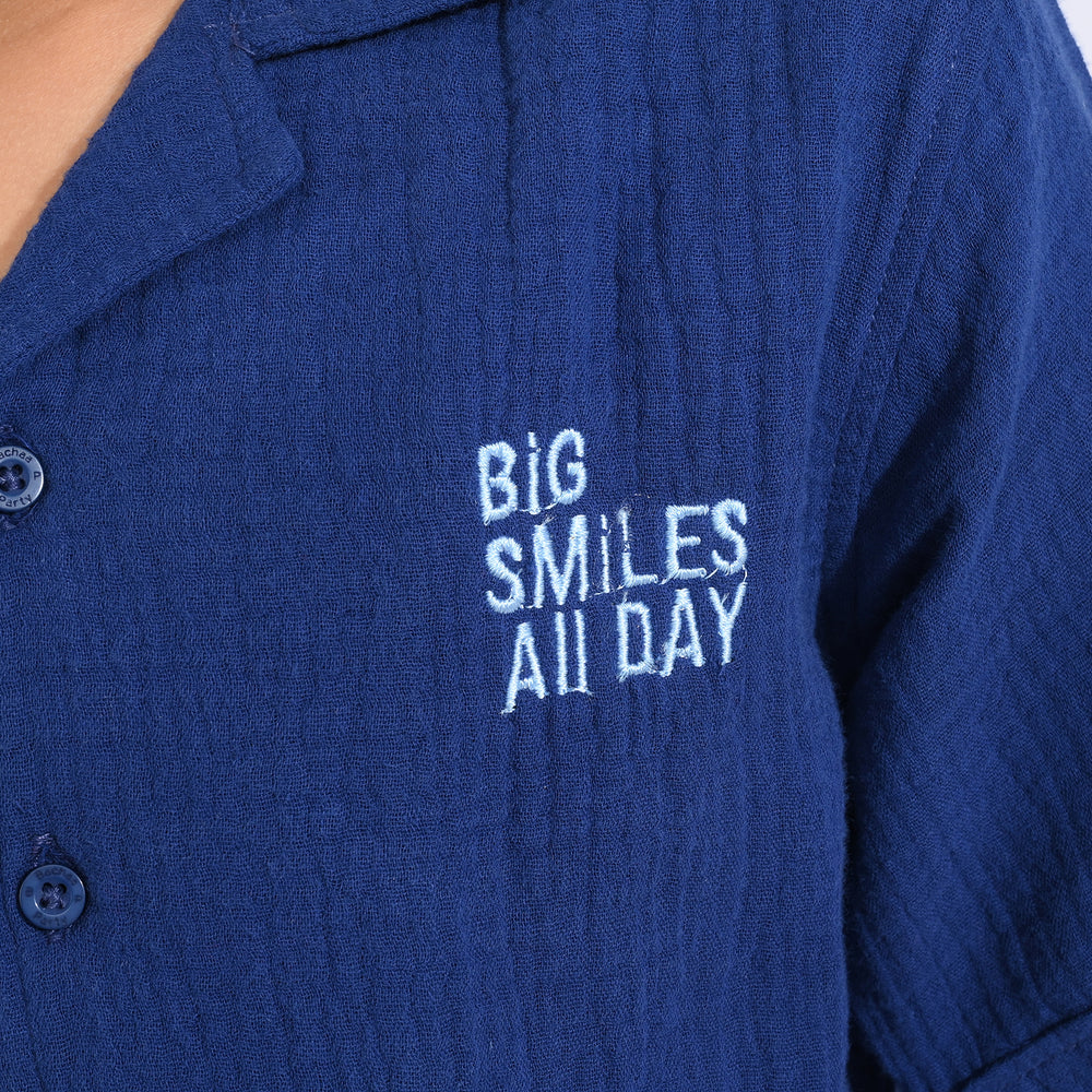 Boys Cotton Woven Suit Big Smile All Day-B-Blue
