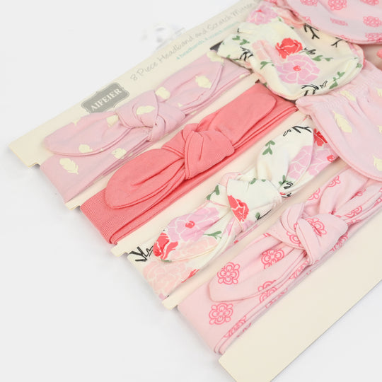 Baby Cotton Headband & Scratch Mitten Set