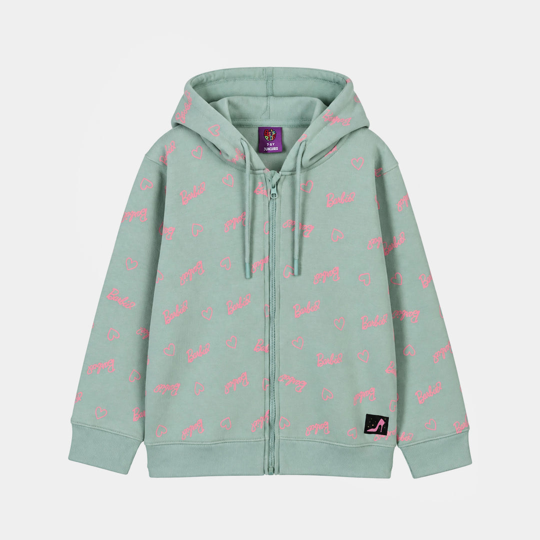 Girls Fleece Knitted Jacket Character-Blue.Surf