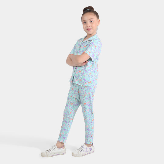 Girls Drop needle Knitted Nightwear-Printed
