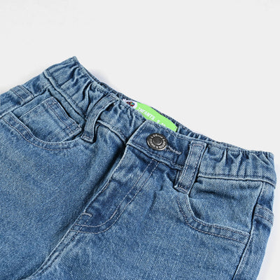 Infant Girls Denim Stretch Denim Pant Rabbit-Mid Blue