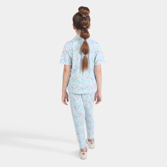 Girls Drop needle Knitted Nightwear-Printed
