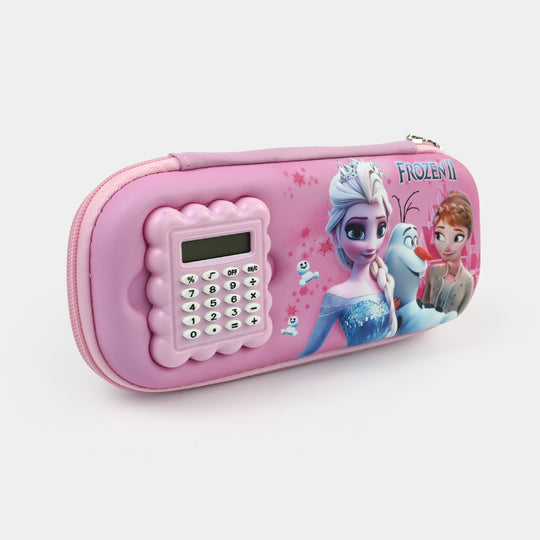 Stationery Pencil Pouch with Built-in Calculator