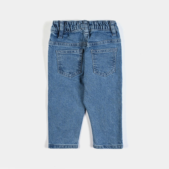 Infant Girls Denim Stretch Denim Pant Rabbit-Mid Blue