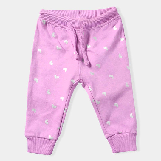 Infant Girls Cotton Terry Sleeping Pyjama Hearts-ORCHID