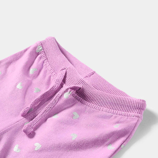 Infant Girls Cotton Terry Sleeping Pyjama Hearts-ORCHID