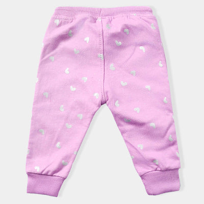 Infant Girls Cotton Terry Sleeping Pyjama Hearts-ORCHID