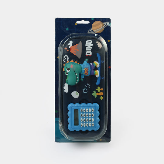 Stationery Pencil Pouch with Built-in Calculator