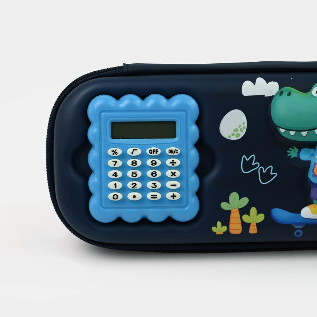 Stationery Pencil Pouch with Built-in Calculator