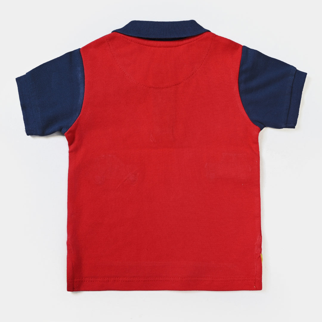 Infant Boys Cotton PK Polo Car-HR.Red