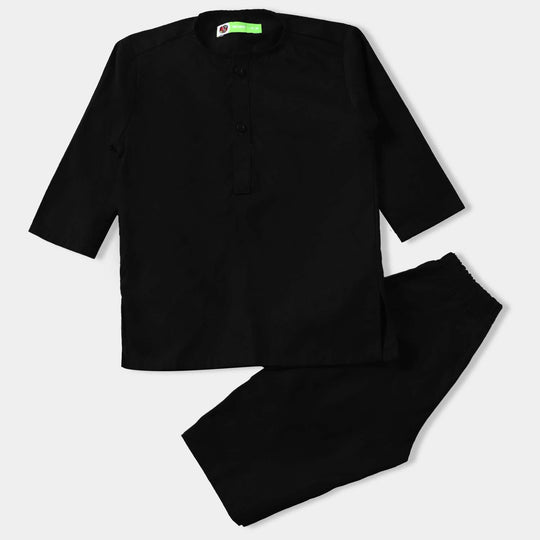 Infant Boys Cotton Poplin Shalwar Suit (Elegant)-BLACK