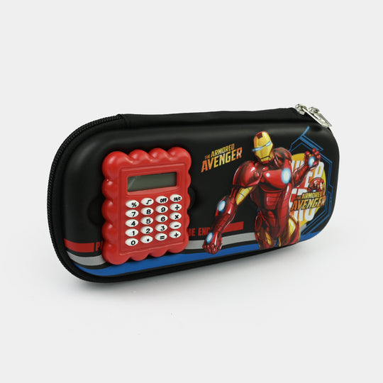 Stationery Pencil Pouch with Built-in Calculator