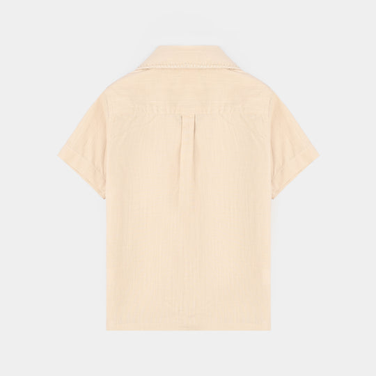 Boys Cotton Slub Casual Shirt H/S Shibori-Birch