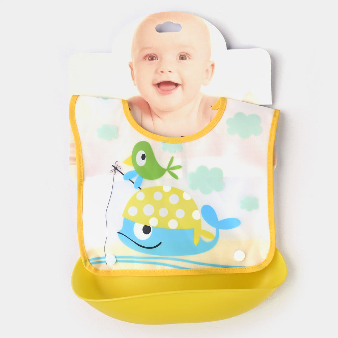 PLASTIC BIB WITH HOLDER FOR BABIES