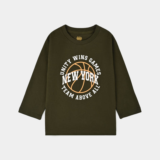 Boys Cotton Jersey T-Shirt F/S Unity Wins Game