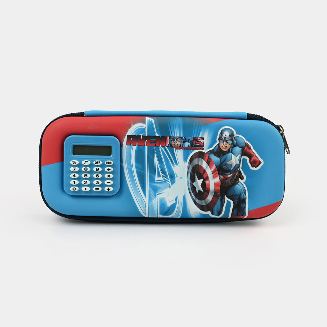 Stationery Pencil Pouch with Built-in Calculator