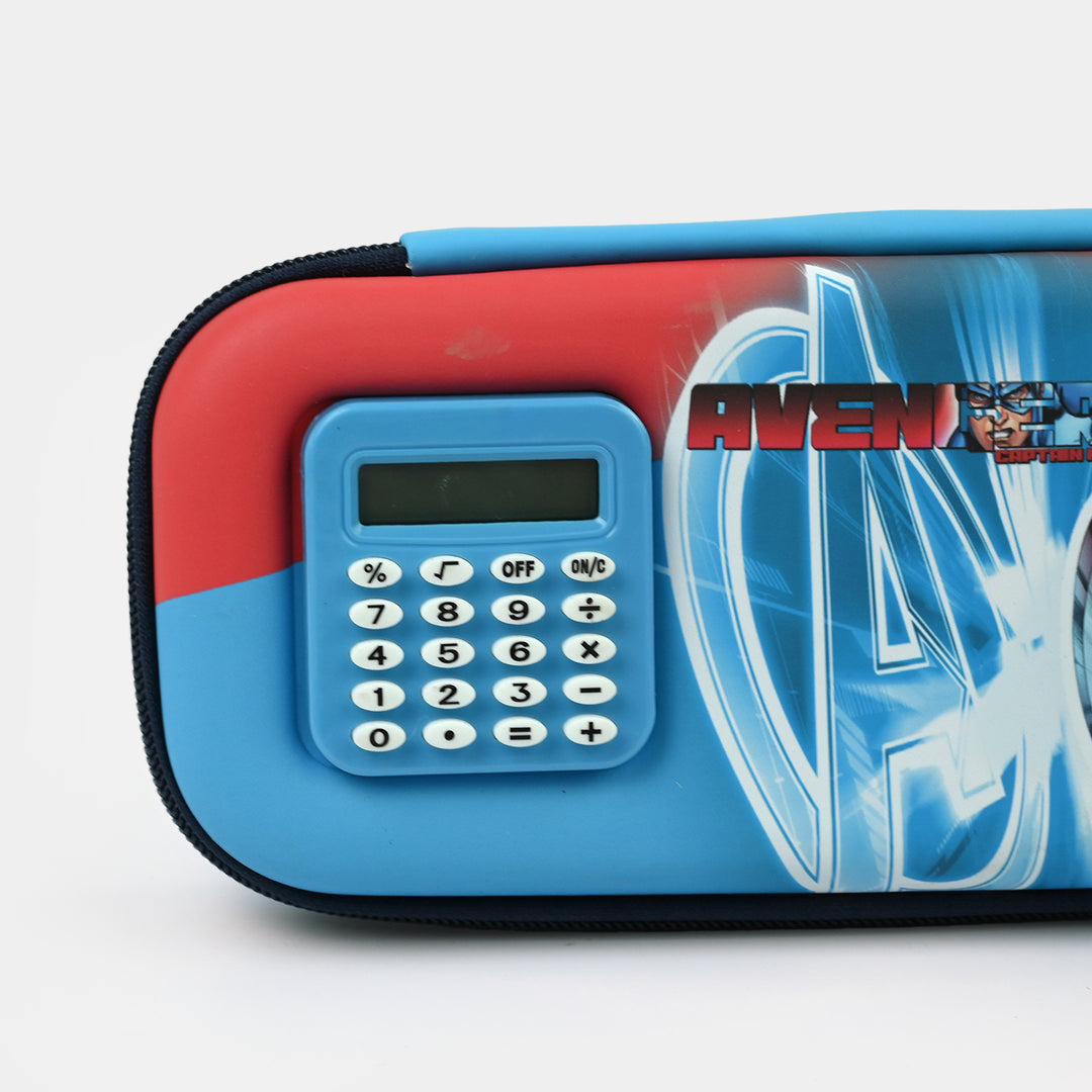 Stationery Pencil Pouch with Built-in Calculator