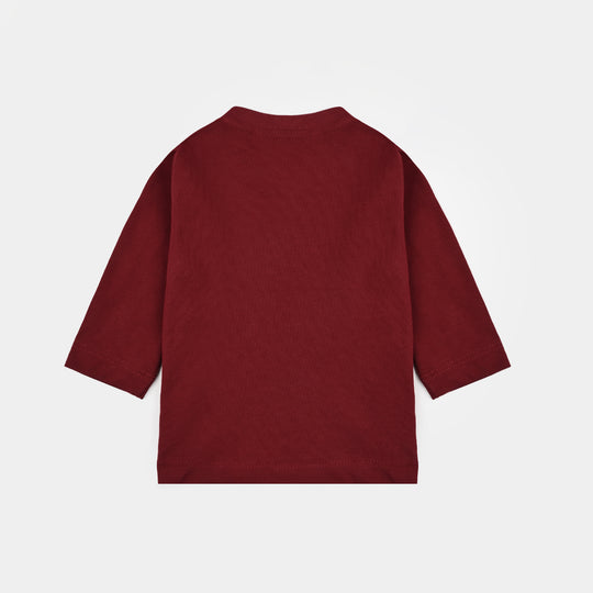 Infant Girls Cotton Jersey T-Shirt little Sweet Heart - Maroon