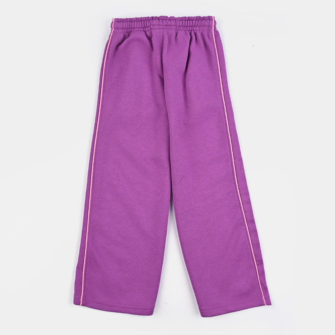 Girls Cotton Terry Pyjama Own Your Power- Purple