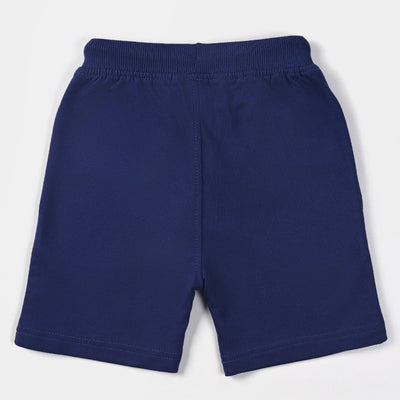 Boys Cotton Terry Jersey Short Basic-Navy