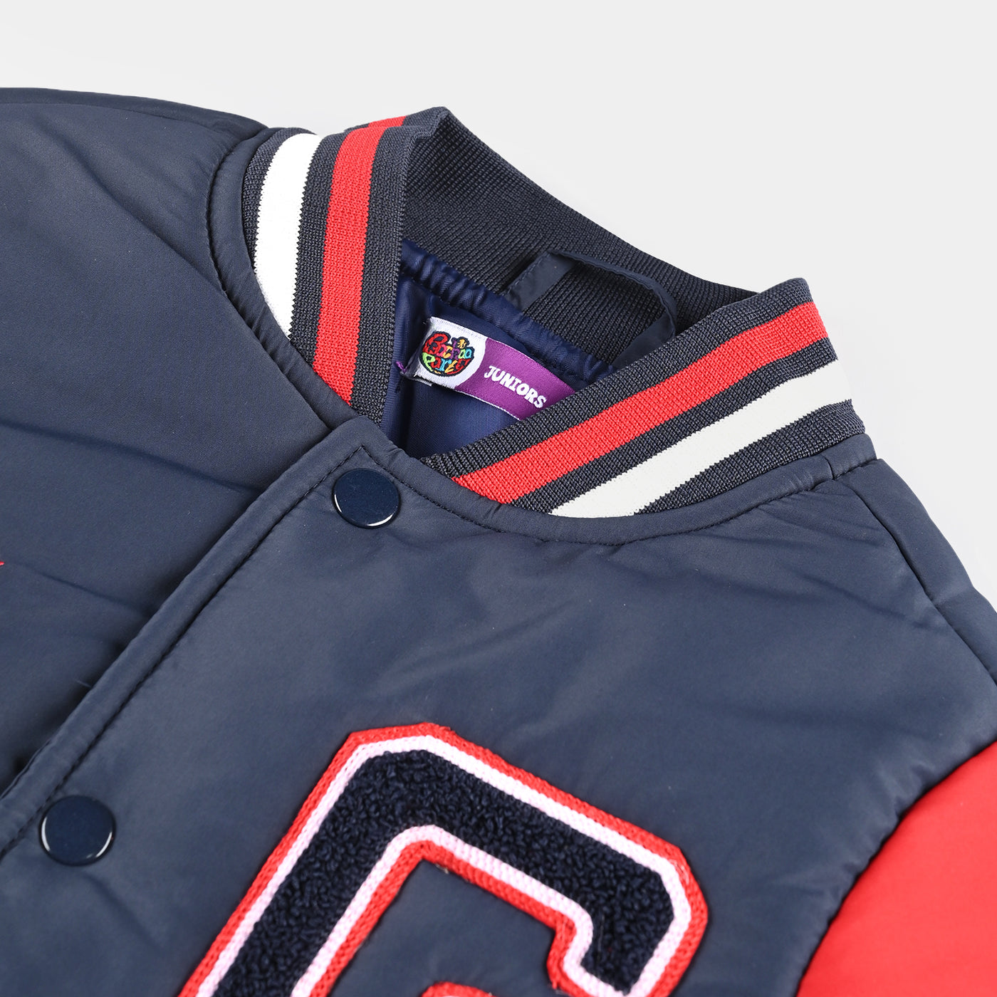 Boys Quilted Jacket Varsity-G-R Navy