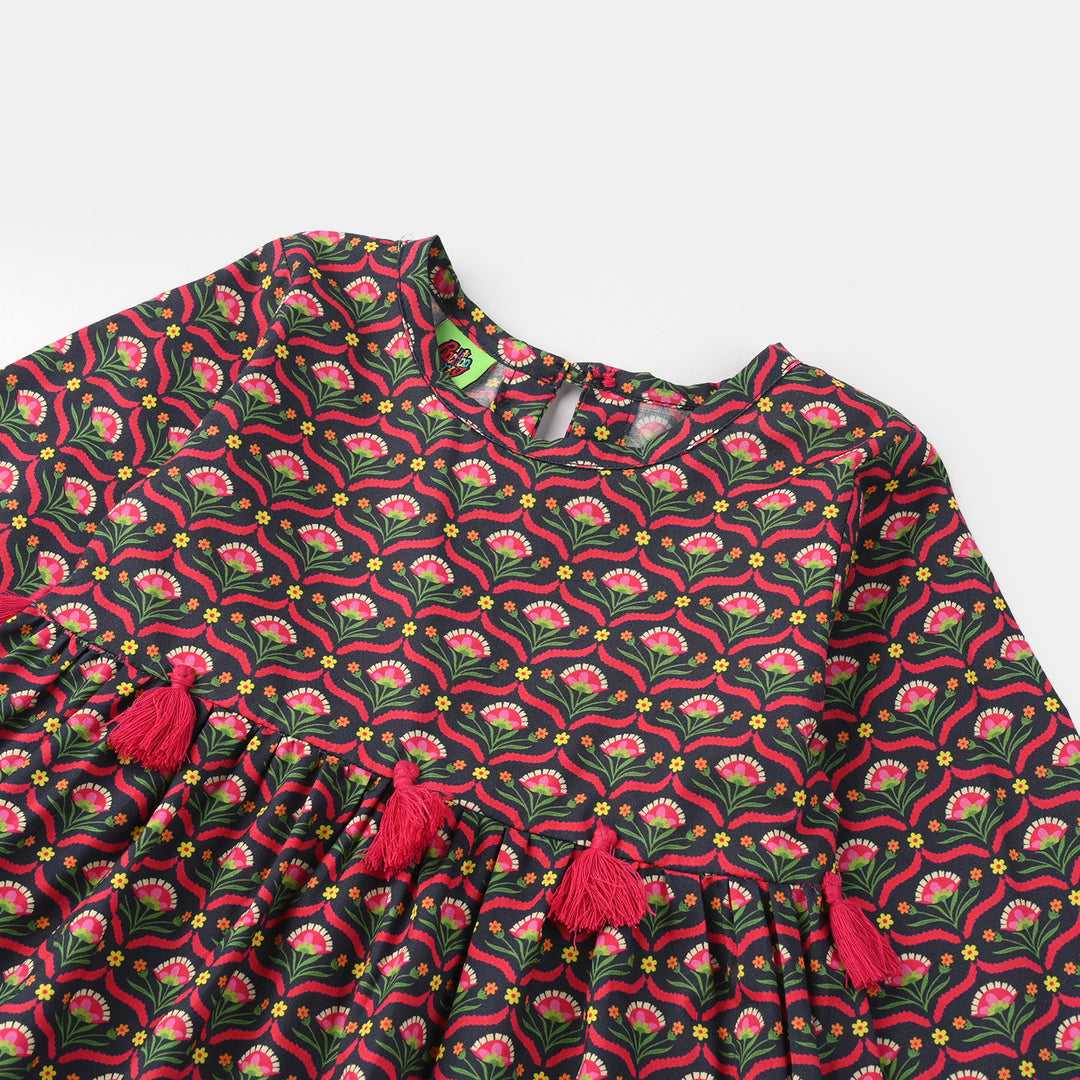 Infant Girls Cotton Printed 2-Pcs Suit - Multi