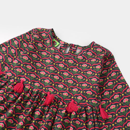 Infant Girls Cotton Printed 2-Pcs Suit - Multi