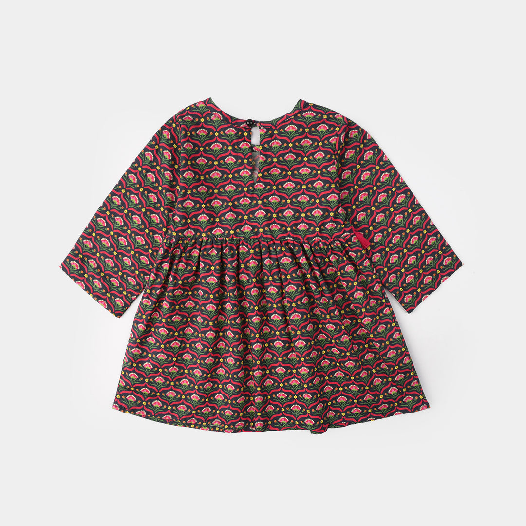 Infant Girls Cotton Printed 2-Pcs Suit - Multi