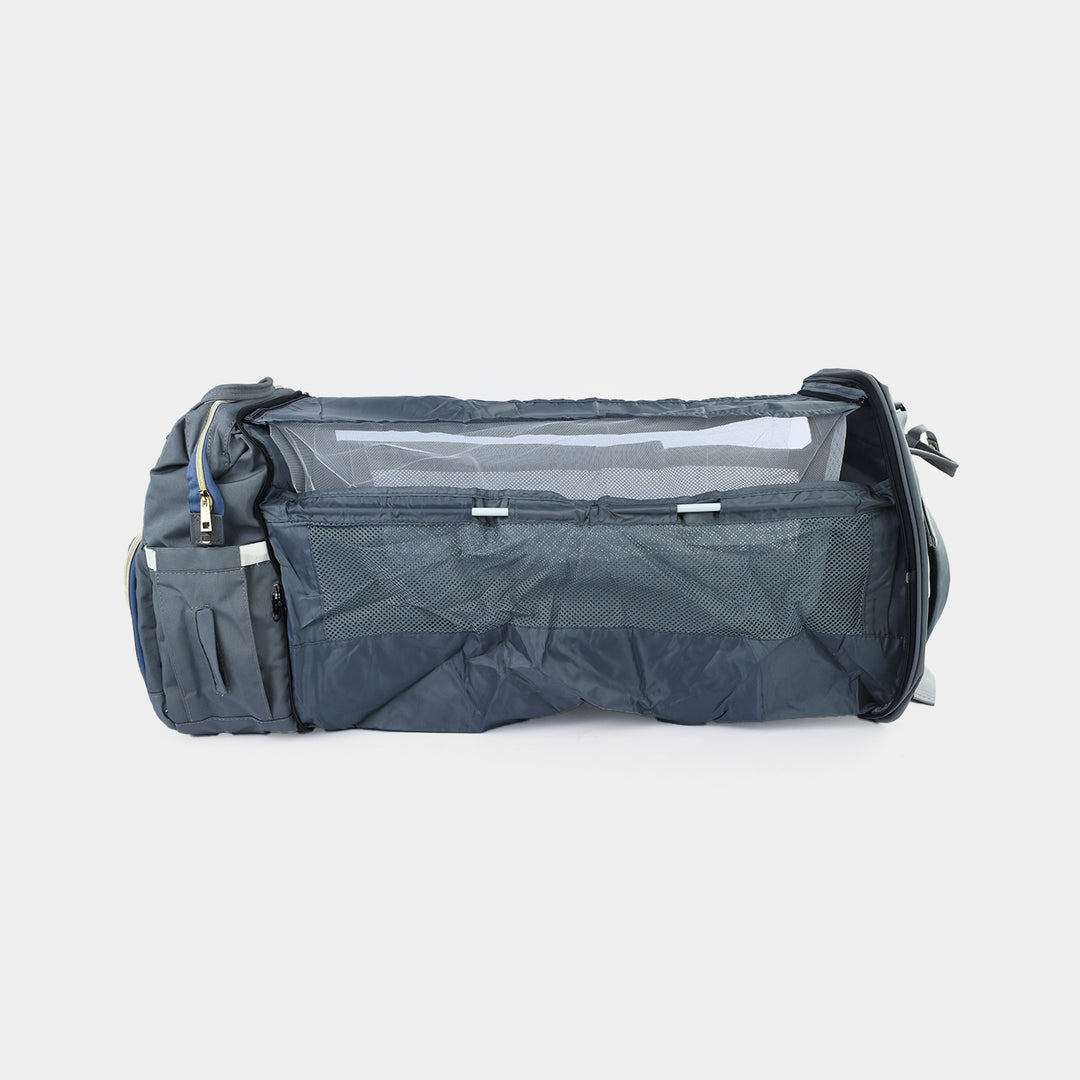 2-in-1 Foldable Diaper Backpack with Expandable Bassinet