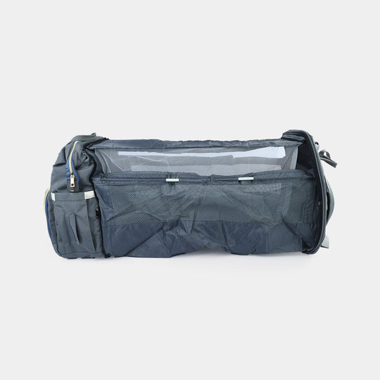 2-in-1 Foldable Diaper Backpack with Expandable Bassinet