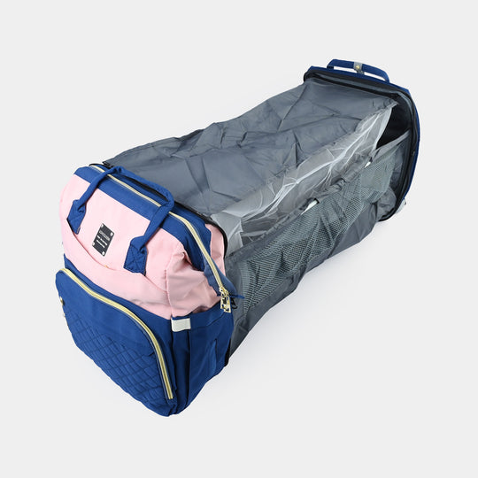 2-in-1 Foldable Diaper Backpack with Expandable Bassinet