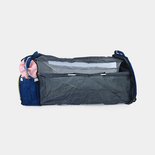 2-in-1 Foldable Diaper Backpack with Expandable Bassinet