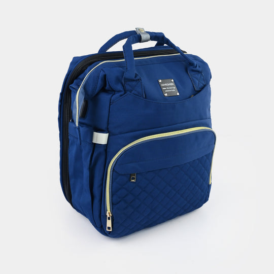 2-in-1 Foldable Diaper Backpack with Expandable Bassinet