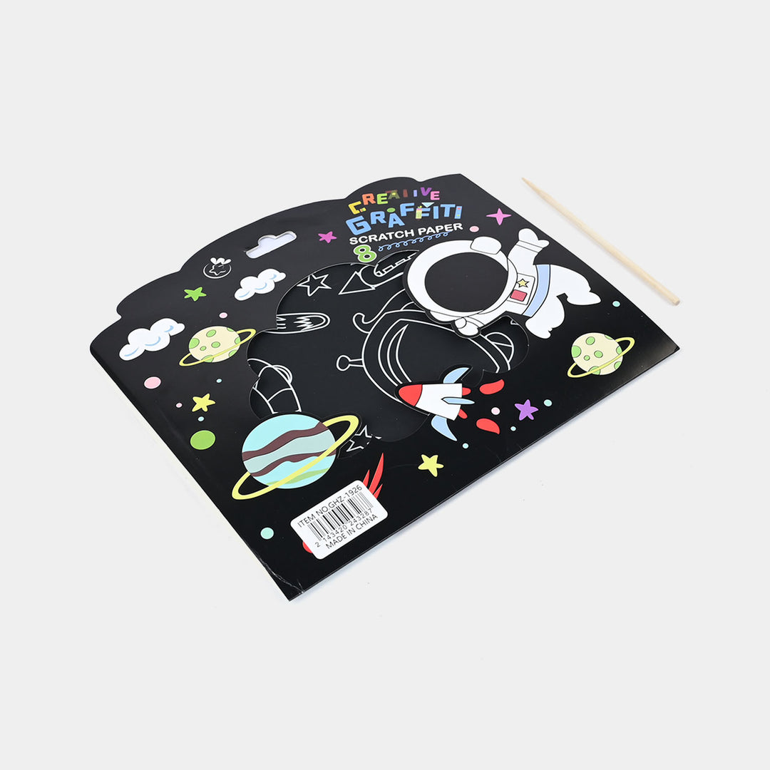 Space-Themed Scratch Art Notebook