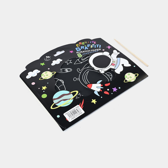 Space-Themed Scratch Art Notebook
