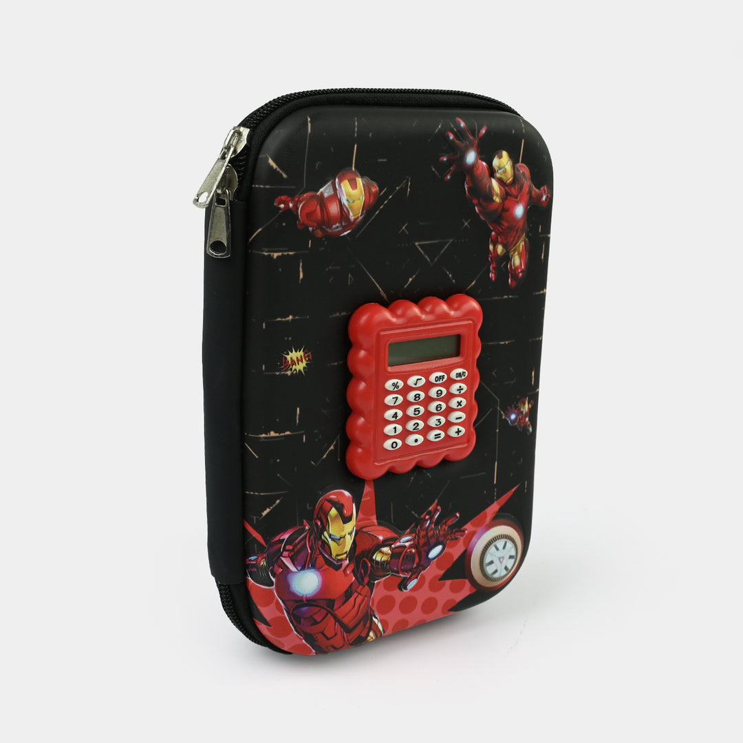 Stationery Pencil Pouch with Built-in Calculator