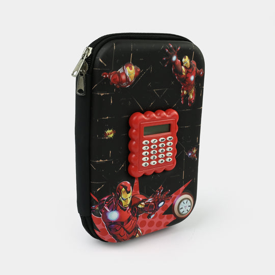 Stationery Pencil Pouch with Built-in Calculator