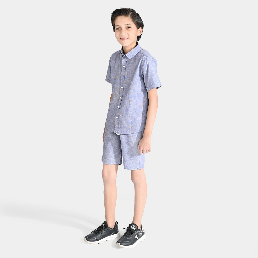 Boys Oxford Woven Suit Feel The Freedom-GREY