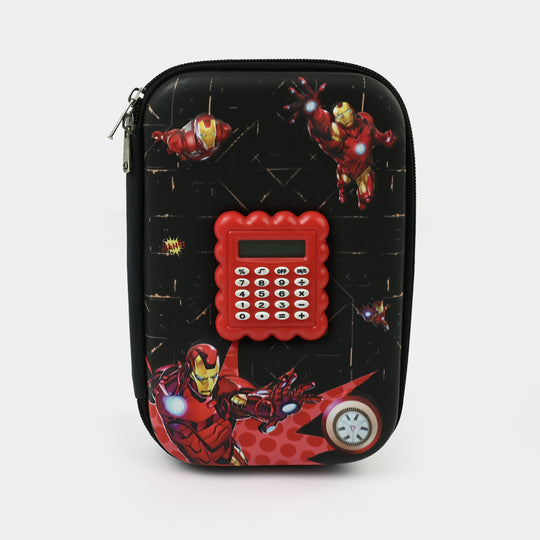 Stationery Pencil Pouch with Built-in Calculator