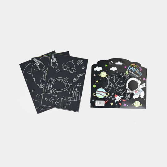 Space-Themed Scratch Art Notebook