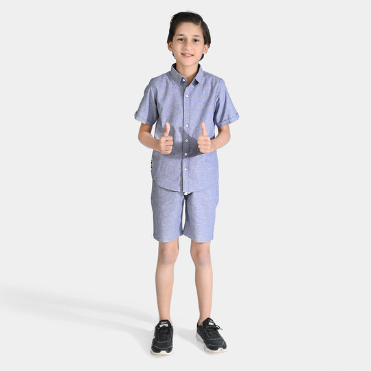 Boys Oxford Woven Suit Feel The Freedom-GREY