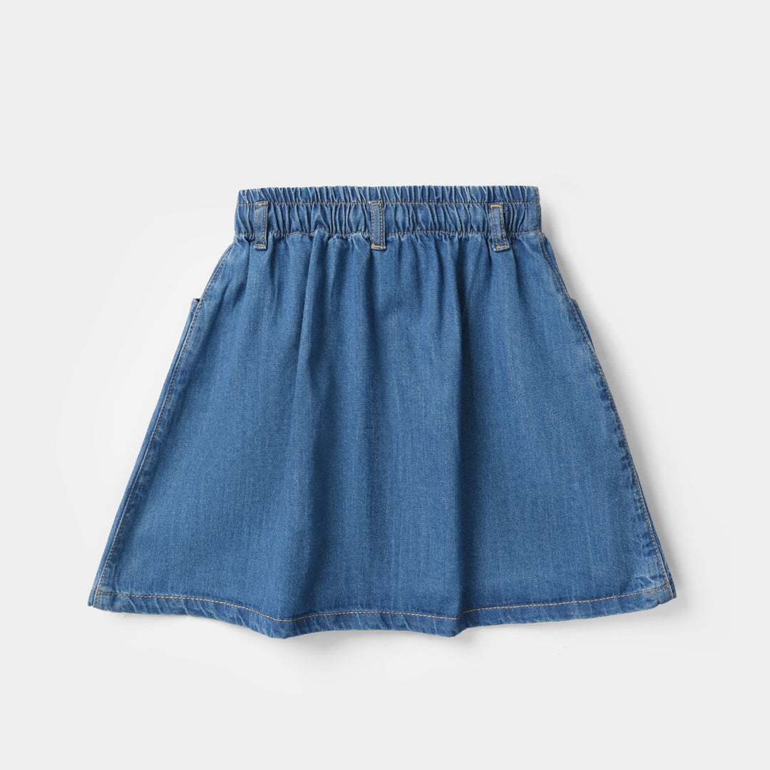 Girls Denim Rigid Skirt - Dark Blue