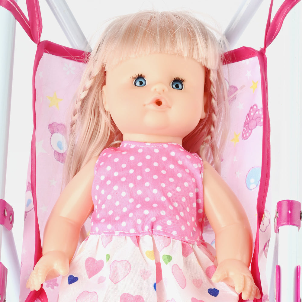 Baby Doll with Stroller & Feeder + 12 Baby Sounds