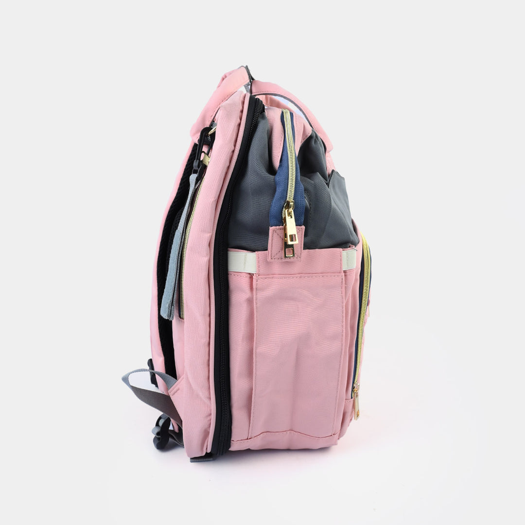 2-in-1 Foldable Diaper Backpack with Expandable Bassinet