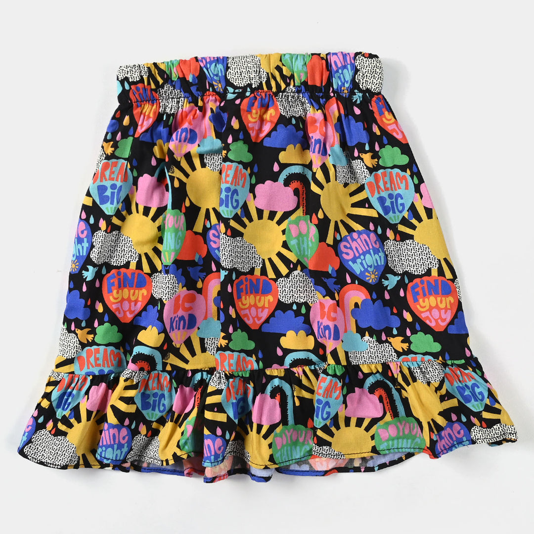 Girls Viscose Short Skirt Sunshine-Multi