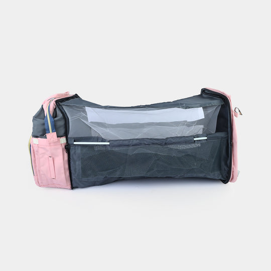 2-in-1 Foldable Diaper Backpack with Expandable Bassinet